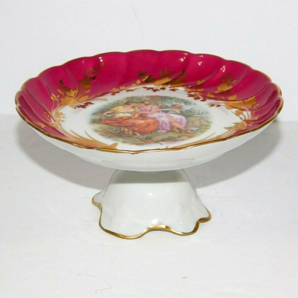 Limoges Loving Women Cherub Footed Tray